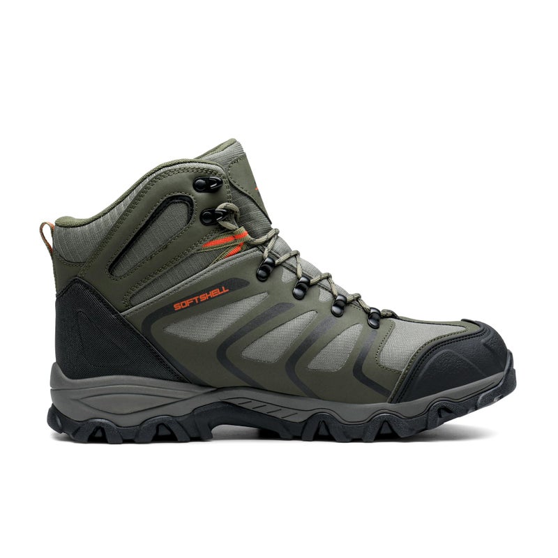 NORTIV 8 Men's Ankle High Waterproof Hiking Boots Outdoor Lightweight Shoes Trekking Trails Armadillo,Size 13,Army/Green/Black/Orange,160448_M - Image 3